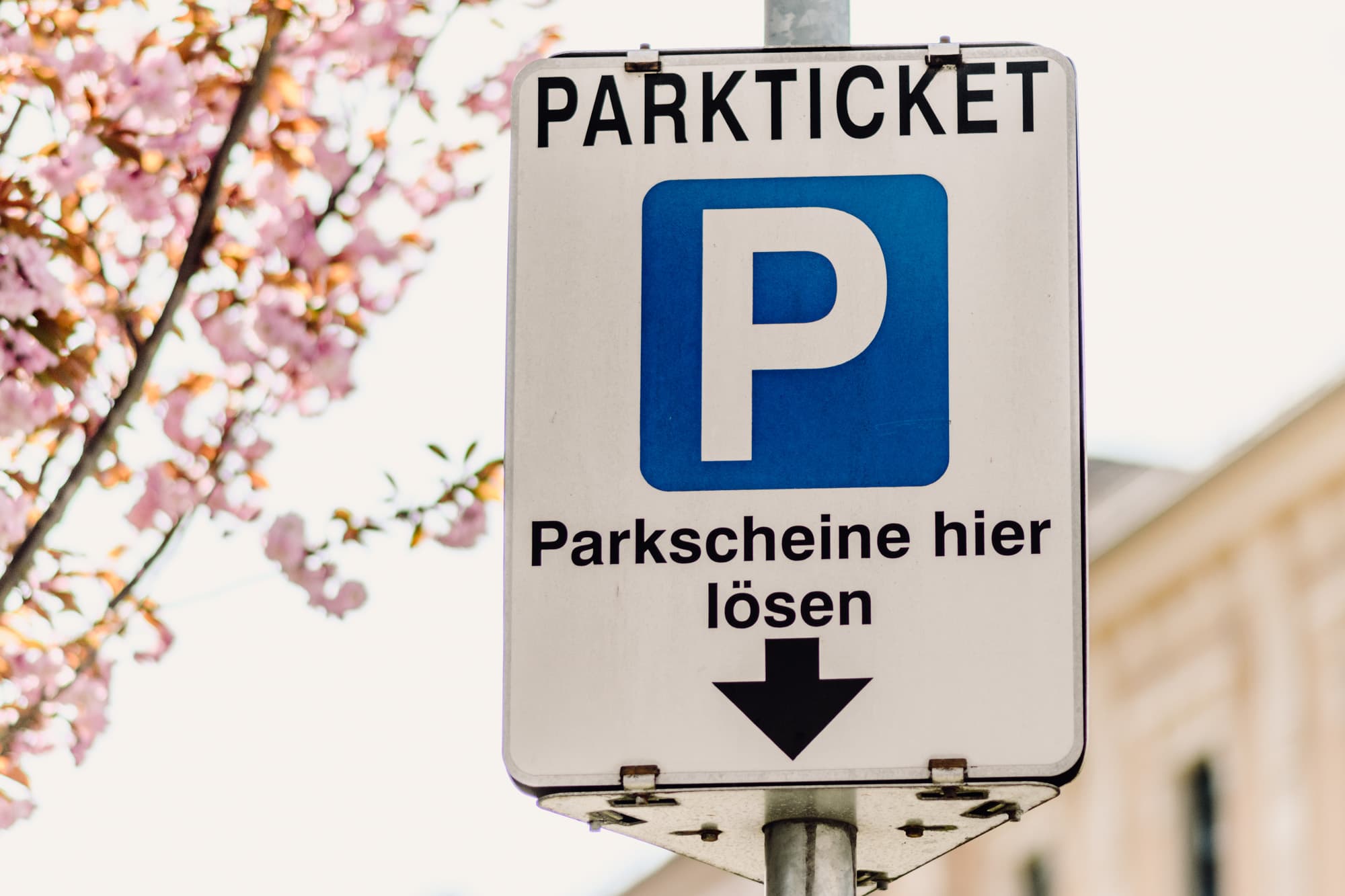Parkticket, Parkschein, Hinweistafel, Parkscheine hier lösen, Parken in 9020 Klagenfurt am Wörthersee