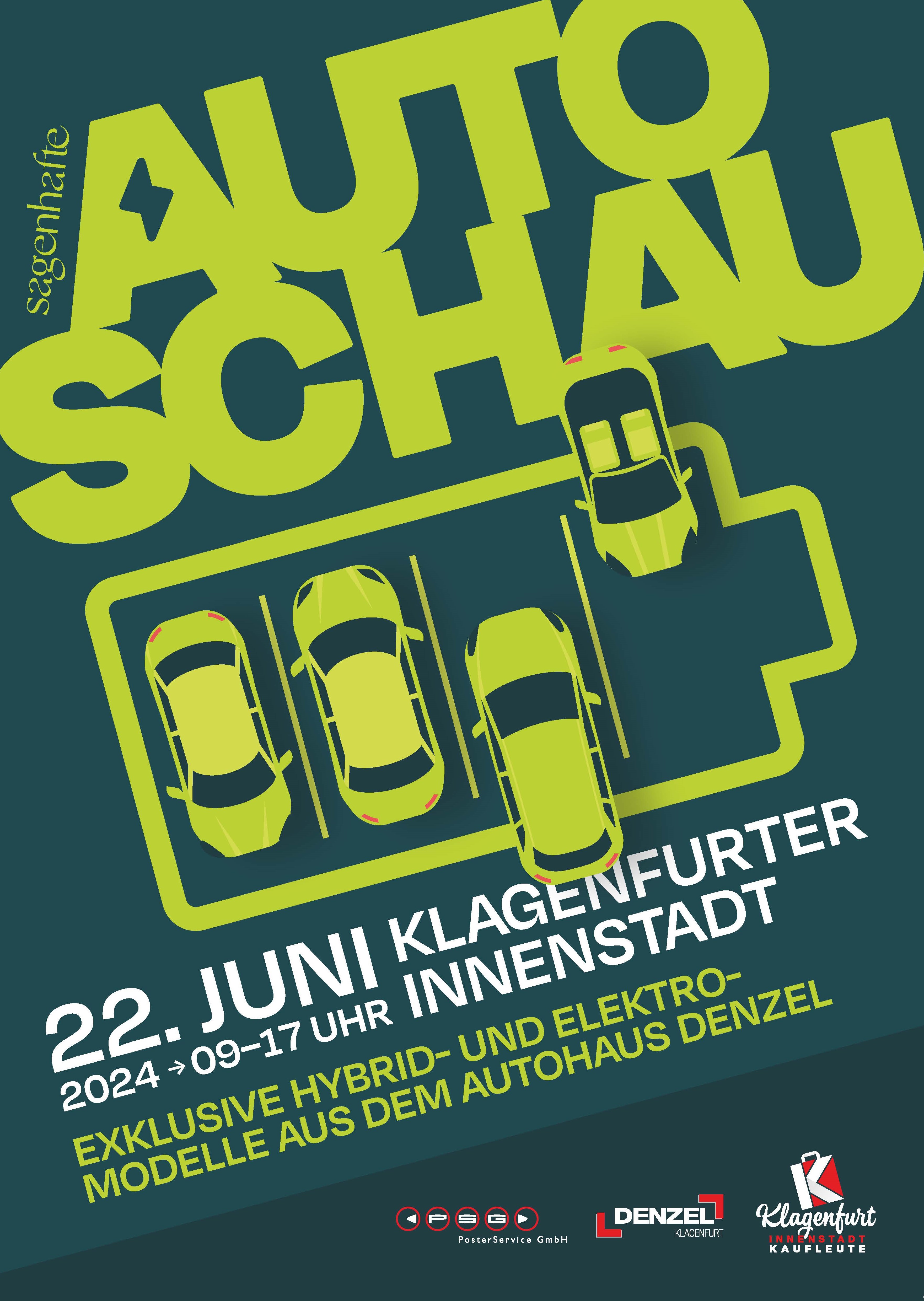 Plakatsujet für die Autoschau in der Klagenfurter Innenstadt